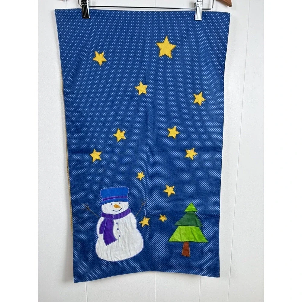 Handmade Snowman Holiday Reversible‎ Fall Pumpkins Table Runner Appliqué 59